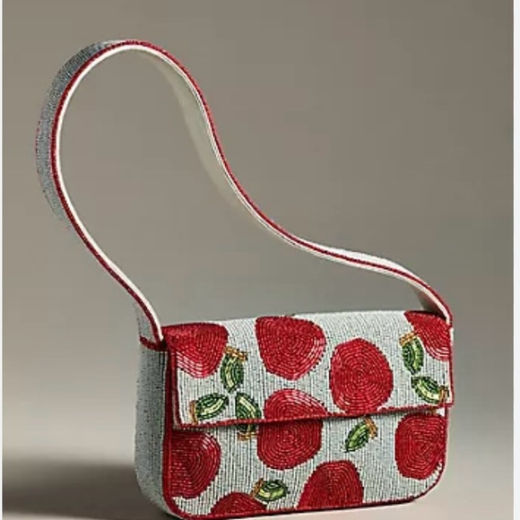 Anthropologie Handbags - Anthropologie Fiona Beaded Bag – Apple Pattern NWT ✨🍎